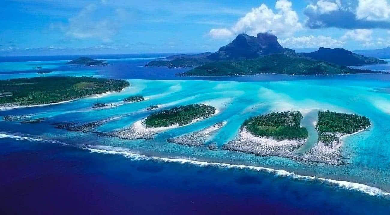 View of Fiji Islands from above