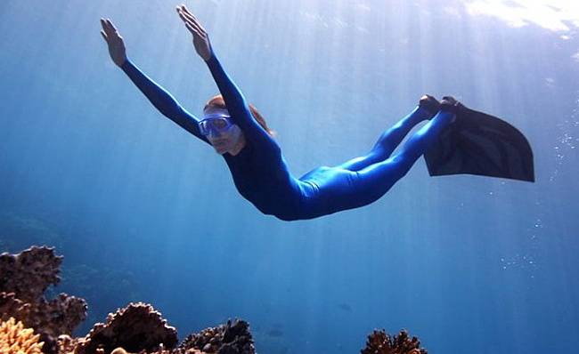 Maximum depth of human immersion under water