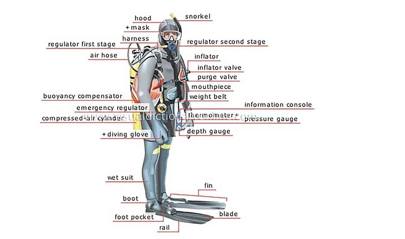 Scuba diver training in a confined water environment